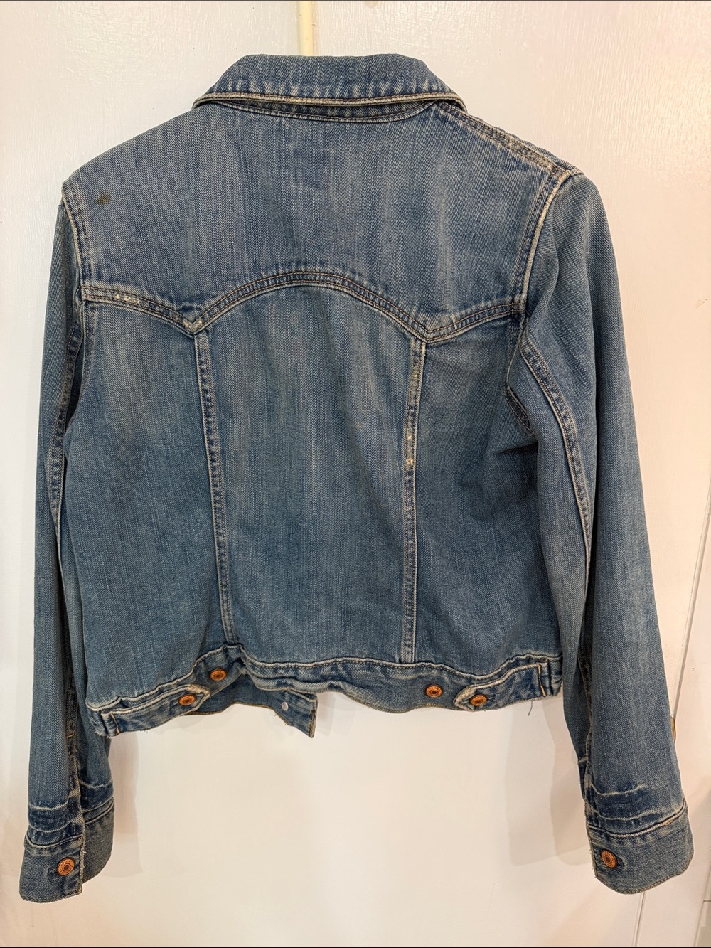 GAP Blue Women's Denim Jacket with Button Front, Vest Pockets/Size M - Picture 7 of 10